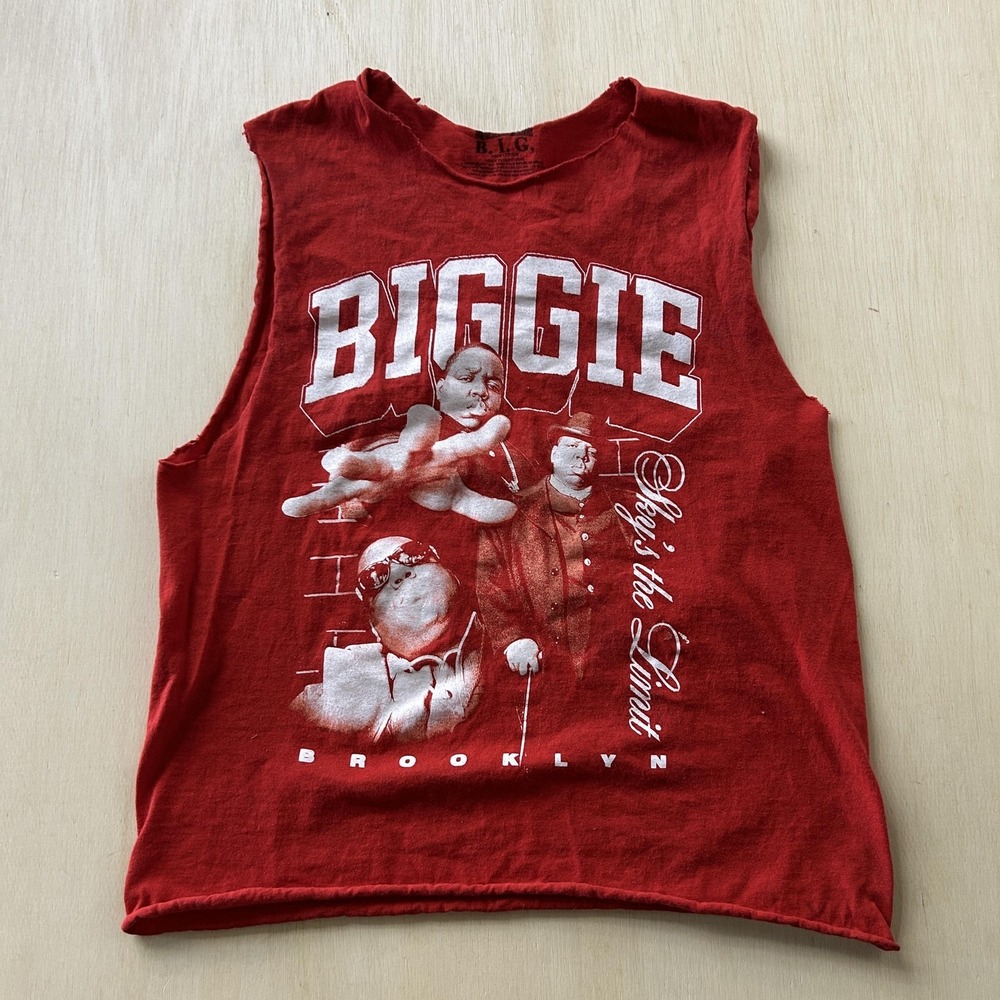 Notorious B.I.G. Shirt Mens Medium Red Biggie Brooklyn Tank Top Tee T-Shirt